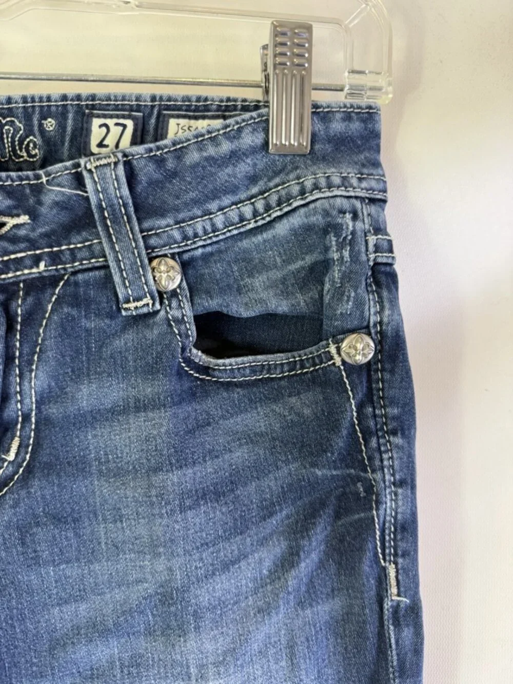 Y2K Miss Me Jeans Thick Stitched Skinny Bling Bedazzled
